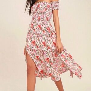Lulus Floral Off-Shoulder Dress